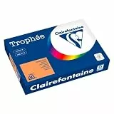 Farbpapier Clairefontaine Trophée Intensive Farben A4 80 g – 500 Blatt – Clementine