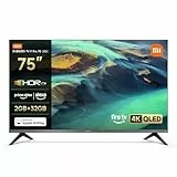 Xiaomi F Pro, 75 Zoll (190 cm), 4K UHD QLED, Smart TV, Fire TV, Triple Tuner DVB-C/S/S2/T/T2, HDR10+, Game Boost mode 120Hz, MEMC, Sprachsteuerung mit Alexa, 2GB+32GB, Kompatibel mit Apple AirPlay