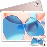 FACETEL Android Tablet 10 Zoll Mit WiFi Octa-Core Ultraschnell PC, RAM + ROM TF | 8000mAh | FHD | 5MP+8MP, Mit Case, Gold