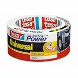 tesa extra Power Universal Gewebeband - Gewebeverstärktes Ductape zum Reparieren, Befestigen, Bündeln, Verstärken oder Abdichten - Weiß - 25 m x 50 mm