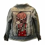 Amur Leopard Kinder Mädchen Jeansjacke Baumwolle Denim Jacke Süß Kinder Frühling Herbst Jacke, Blau A, 146