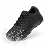 ZIGSAM Arbeitsschuhe Herren Sicherheitsschuhe Küche rutschfeste Kochschuhe SRC Bequemer Dämpfung für Männer Sportlich mit Stahlkappe wasserdichte Arbeitsschuh mit Stahlkappe（42，Schwasrz）