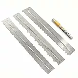 UPTTHOW 3 x Edelstahl-Papierreißlineal zum Schneiden von Papier auf gewellte Linien, gezackte und unregelmäßige Kanten, 30,5 cm Messwerkzeug für Ingenieurschule, Büro, Architekten und Zeichnen.
