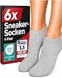 CORE GORIMO - 6 Paar - Sneaker Socken Damen und Herren - hochwertige Baumwolle - Sneakersocken sowie Sportsocken für Sport & Alltag (43-46, Grau)