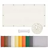 ONESHLEE Sonnensegel Wasserdicht Rechteckig, Sonnenschutz Balkon Terrasse, Markisenstoff Uv Schutz Hitzeschutz Ohne Bohren, Segeltuch Mit Ösen Und Seil Für Pergola (Creme Farben, 1 * 2m)