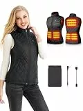 Kintiwe Beheizbare Weste, Beheizte Weste Damen Heizweste mit 12000mAh Powerbank, Beheizbare Jacke Heizjacke Wärmeweste mit 5 Heizzonen