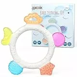 akolik Beißring für Babys, Beißring Baby Beißspielzeug aus Silikon, BPA-frei Zahnungshilfe Baby, Zahnen Baby Spielzeug, Leicht zu Greifling Beissring Baby für 3+ Monate Babys