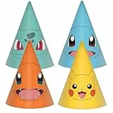 Amscan 9917126 – Pokémon Kindergeburtstagsparty-Hüte, verschiedene Designs, 8 Stück