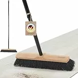 Hausfelder Besen mit Stiel 40 cm breit | Zimmerbesen Indoor Saalbesen für Fliesen Laminat Parkett | Stubenbesen Kehrbesen mit Metallstiel | Haushaltsbesen groß