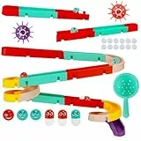 ZUSUZU Badewannenspielzeug Kinder Kugelbahn Badewannenspielzeug,Badespielzeug,Wasserspielzeug Kinder,Badewannen Spielzeug mit Saugnäpfen - Kreativer Badespaß Geschenk Jungen Mädchen