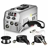 Fülldraht Schweißgerät ohne Gas SSIMDER 140A 2 in 1 MIG MMA Schweißgerät mit Fülldraht, Elektroden Schweißgerät IGBT Inverter MIG Schweißgerät Geeignet für Farm Repair Home DIY Autoreparatur