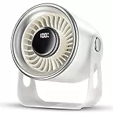 SP Space Player Tischventilator sehr leise mit digitalem Display, Turbo-Ventilator 100-stufig einstellbar & 135° neigbar - Idealer Kombi für Büro, Schlafzimmer, Küche, Zuhause & Outdoor - weiß
