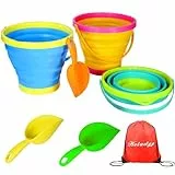 Holady Faltbarer Eimer, Sandeimer und Sandschaufeln, Set für Kinder, Faltbarer Eimer, Mehrzweck-Eimer, für Strand, Campingausrüstung, Wasser- und Futterkrug, Hundenäpfe – 2,5 l