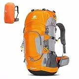 Lixada Wanderrucksack, 50 l, mit Schutzhülle, wasserdicht, ultraleicht, für Bergsteigen, Klettern, Trekking, Sport, Reisen, Camping