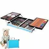 Halobios 144 Deluxe-Aluminium-Kunstkoffer, professionelles Kunst-Set für Kinder, Aluminium-Kunstkoffer, Malset, Premium-Malerei, Zeichnen, Kunstbedarf, Etui, Geschenk
