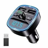 ORIA Bluetooth 5.3 FM Transmitter, Radio KFZ Adapter, mit Mikrofon, 2 USB Aufladung, LED Display, Freisprecheinrichtung Car Kit Auto Musik-Player unterstützt TF-Karte USB-Disk
