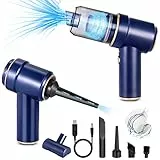 URAQT Handstaubsauger, 9000 Pa Leistungsstarker Handstaubsauger Akku, 3 in 1 Staubsauger, USB Wiederaufladbarer Mini Staubsauger Für Auto, Haus & Tierhaar Reinigung (Basismodell-Blau)