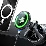 YOSH Mag-Safe Autohalterung 15W Handyhalterung Auto mit Ladefunktion, für Runde Lüftung, kompatibel mit Mercedes A/B/C/V/GLC/Sprinter, Kabelloses Ladegerät Auto für iPhone, Mercedes Benz Accessoires