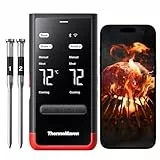 ThermoMaven P2 Fleischthermometer Kabellos – WiFi & Bluetooth 5.3, 2 Sonden 6 Sensoren, ±0,3°C Präzise, IPX8 Wasserdicht, App-Steuerung, NIST & NSF Zertifiziert, Grillthermometer, Bratenthermometer
