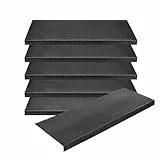 KARAT Stufenmatte aus Gummi - 5er Set - 25 x 75 cm - wetterfeste & Rutschhemmende Treppenstufen Matten - Gummistufenmatte für Außen - Treppenauflage - Antirutschmatte Santiago