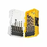 Dewalt 19-tlg. HSS Metallbohrer-Set DT70728 (für Bohren in legiertem und unlegiertem Stahl, Stahlguss bis 900 N/mm², Grau- und Temperaturguss,Sintereisen, NE-Metalle, Kunstsotffen, ø 1 – 10 mm)