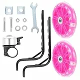 LIOOBO Kinderfahrrad Stützräder mit Verschleißfesten Leuchtenden Rädern und Professioneller Austauschbarer Fahrradglocke Sicherheitsförderndes Zubehör für Jungen und Mädchen zum