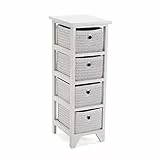 Versa Ohai Möbel für das Bad, Kommode mit 4 Ablagefächern, Maßnahmen (H x L x B) 72 x 30 x 25 cm, Holz, Farbe: Weiß