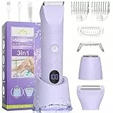 MIFXIN New 3 in 1 Damen Elektrorasierer Lady Bikini Trimmer Damen Rasierer IPX6 Wasserdicht Nass & Trocken Epilierer für Bikini, Achselhöhlen, Beine, Arme, Körper, Gesicht (Lila)