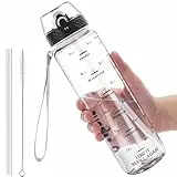 GOPPUS rinkflasche, Sport Trinkflasche, [BPA-frei Tritan] 1L/500ML/750ML Auslaufsicher Sport Wasserflasche, Sportflasche für Fahrrad, Camping, Yoga, Gym (1 Flasche)