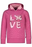 SALT AND PEPPER BY KIDS PARK Mädchen Kapuzen-Sweatshirt mit Glitzer und Pailletten T-Shirt, red Violet, 128 cm-134 cm