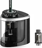 Linkstyle Elektrischer Bleistiftspitzer, automatischer Anspitzer, batteriebetrieben, für Schule, Zuhause und Büro, Schwarz
