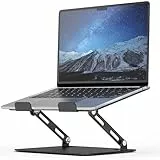 SOUNDANCE Laptop-Ständer für Schreibtisch mit Stabiler Schwerer Basis, verstellbare Höhe Multi-Winkel, ergonomischer Metall Riser, kompatibel mit 10 bis 15,6 Zoll Computer, schwarz