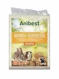 Anibest Kleintierstreu, 100% natürliche Einstreu für Kaninchen, Hamster, Meerschweinchen & Co, saugfähige Weichholzspäne, staubfrei & geruchsbindend, 3,2 kg/ 60 l
