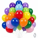 100 Stück Luftballons Bunt - QIFU Bunte Luftballons Geburtstag, Regenbogen Ballons mit Grün Rot Blau Orange Ballons,Helium Ballons Für Geburtstagsdeko Kinder Hochzeit Taufe Birthday Party, 12 Zoll
