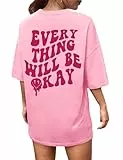 Svanco Oversize Shirt Damen Klamotten Teenager Mädchen Urban Classic T-Shirt Rückenprint Sweatshirt Oversized Top mit Print
