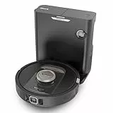 Shark PowerDetect Saugroboter selbstleerend mit 3D- & LiDAR-Navigation, Anti-Allergen- & Anti-Geruch-Basis, NeverStuck-Hindernisumgehung, für Teppiche, Hartböden & Tierhaare, WiFi/App, Schwarz