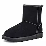 Mishansha Damen Winterschuhe Warm Gefüttert Winterstiefel Schwarz Gr.39