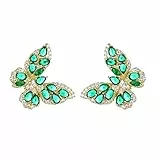 Ohrringe Zirkonia, Ohrstecker Ringe Schmetterling Eingelegtee Im Luxusstil für Mädchen Geschenk Zur Geburtstagsfeier