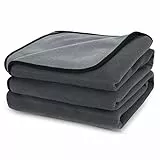 PETTOM wasserdichte Hundedecke 100x75cm, Weiche Hundedecke für große und kleine Hunde, Schutzdecke für Sofa, Bett Autositz, Möbel - 30°C waschbar (M, Grau)
