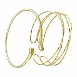 ARHZ 2 Stück Goldener Armreif,Armreif Oberarm Gold,Oberarmreif Gold,Verstellbar und Minimalistisch,Geschenke für Frauen und Mädchen