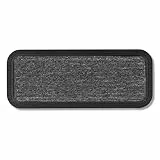 Carpido Fußmatte Außen & Innen - 25x60 cm - Grau Linien - Sauberlauf Türmatte rutschfest - Schmutzfangmatte sehr strapazierfähig - Fussmatte aussen Stufen