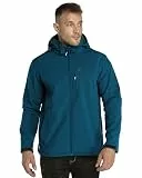 33,000ft Softshelljacke für Herren Wasserdicht Winterjacke Winddicht Warme Fleece Gefüttert Windbreaker Funktionsjacke Outdoorjacke für Wandern Fahrrad Camping Dunkles Cyan L
