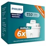 Philips Water Wasserfilter-Kartusche Antikalk+, 6er-Pack, BIS ZU 50 % WASSERHÄRTE REDUZIERUNG