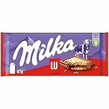 Milka LU Kekse 1 x 87g I Alpenmilch-Schokolade I mit Mini-Keksen I Milka Schokolade aus 100% Alpenmilch I Tafelschokolade