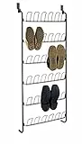 WENKO Tür-Schuhregal, 6 Ablagen für bis zu 18 Paar Schuhe, Zum Einhängen an die Tür, Pulverbeschichtetes Metall, 59 x 151 x 14 cm