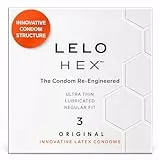 LELO HEX Original Ultradünne Kondome mit Größerer Stärke, Kondome für Männer, 54 mm im Durchmesser (3-Packung)