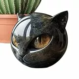 lyanny Schwarze Katze Figur | Bücherregal Tierstatue - Glücksschwarze Katze Deko Für Zuhause Innenbereich Garten Eingangsbereich Wohnbereich Geschenk