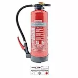Gloria P6PRO – 6 kg Auflade-Pulver Feuerlöscher (ABC) mit Wandhalter – inkl. Instandhaltungsnachweis und aktueller Prüfplakette