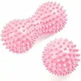 URAQT 2-Pack Spiky Massageball Set, Harter Erdnuss-Massageball für Plantarfasziitis, Triggerpunkttherapie, myofasziale Entspannung, Hellrosa
