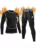 MeetHoo Thermounterwäsche Herren, Funktionsunterwäsche Set Funktionswäsche Atmungsaktiv Thermo Unterwäsche Thermowäsche Base Layer Radsport Laufen